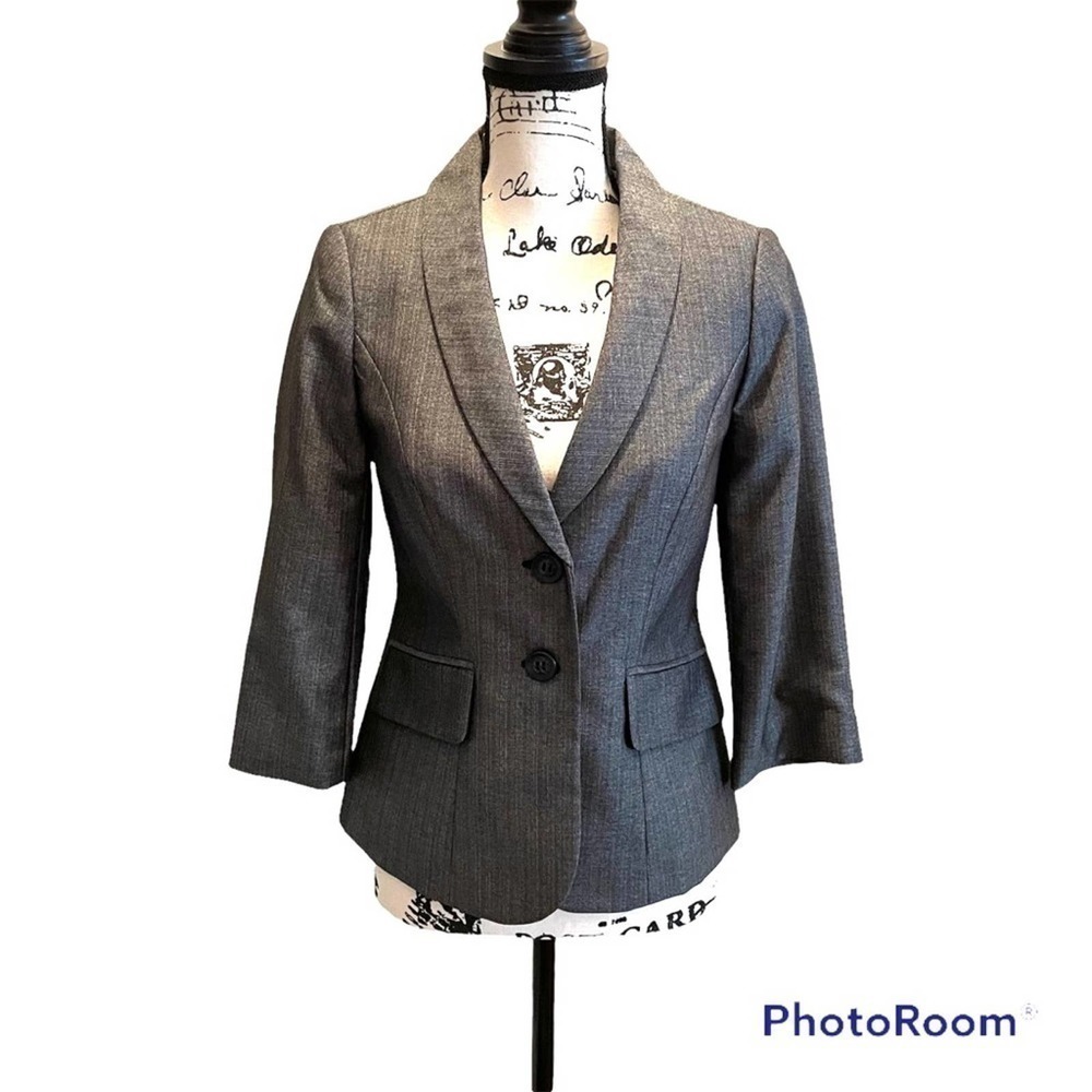 The Limited Suit Jacket Blazer Charcoal Gray size XSmall Chambray Tailored NWT